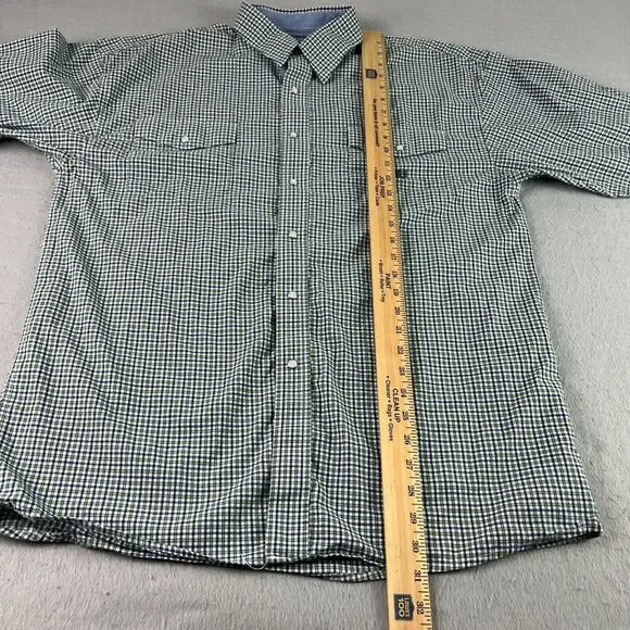 Panhandle Slim Western‎ Shirt Mens Large Green Plaid Pearl Snap Cowboy Flip Cuff - Picture 6 of 8